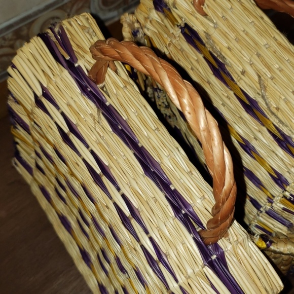 Handmade straw summer handbag - Picture 5 of 8